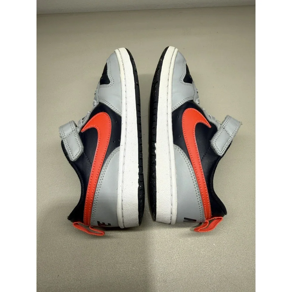 Nike Court Borough Low Recraft Smoke Grey/Bright Crimson DV5457 003 Kids Sz 1.5